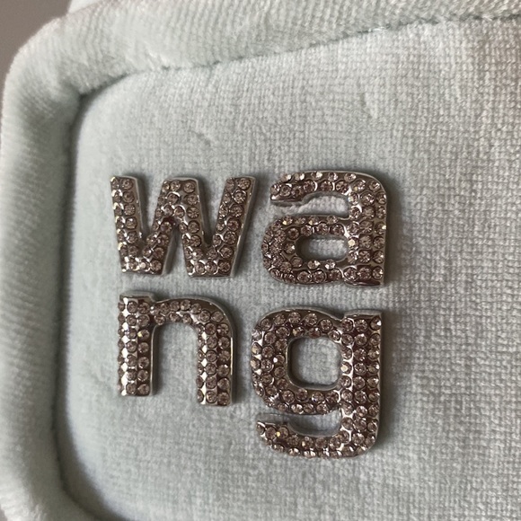 AUTHENTIC ALEXANDER WANG GREEN PADDED CRYSTAL LOGO JESSIE VELOUR HEELED SANDALS - Picture 3 of 8